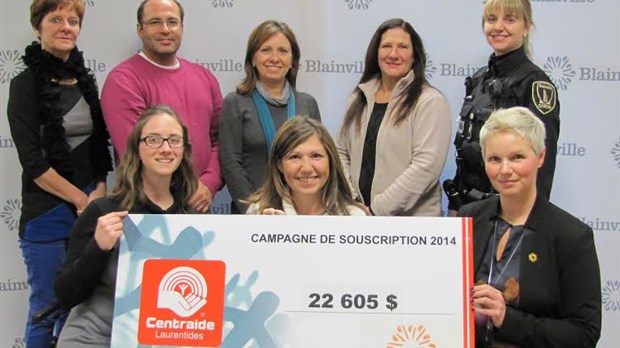 Blainville remet plus de 22 000$ à Centraide Laurentides 