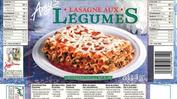 Rappel des produits de mets surgelés de marque Amy's en raison de la bactérie Listeria monocytogenes