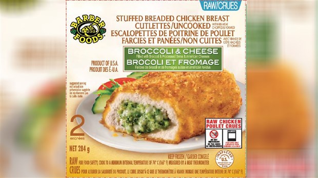 Plusieurs produits de poulet farci rappelés en raison possible contamination par la salmonelle