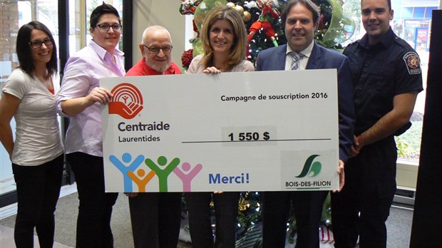 Bois-des-Filion remet 1550 $ à Centraide Laurentides 