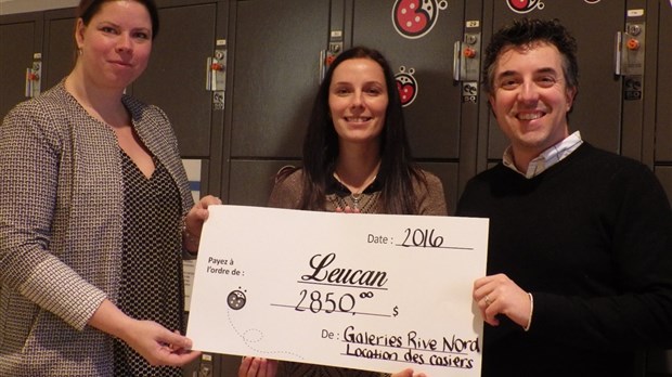 Une toute nouvelle initiative mise en place aux Galeries Rive Nord : Un montant de 2 850 $ remis à Leucan Laurentides-Lanaudière