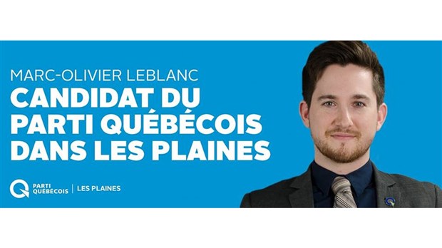 Marc-Olivier Leblanc désigné candidat du Parti Québécois dans Les Plaines