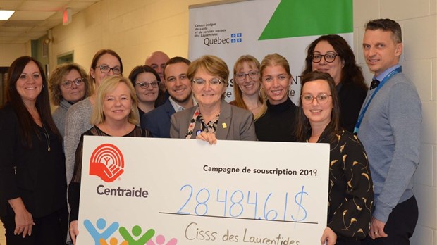 Une collecte de Centraide de 28 000$ grâce au partenariat avec le CISSS