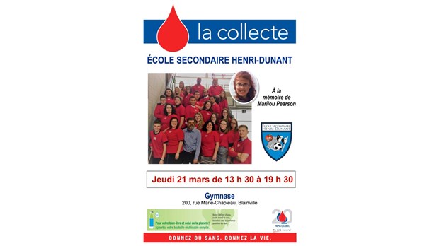 Collecte de sang à la mémoire de Marilou Pearson