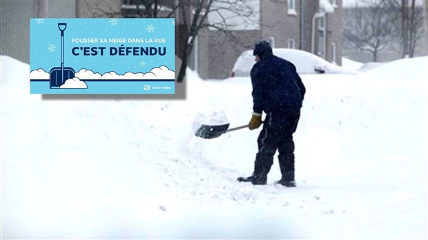 Pousser la neige dans la rue est défendu 