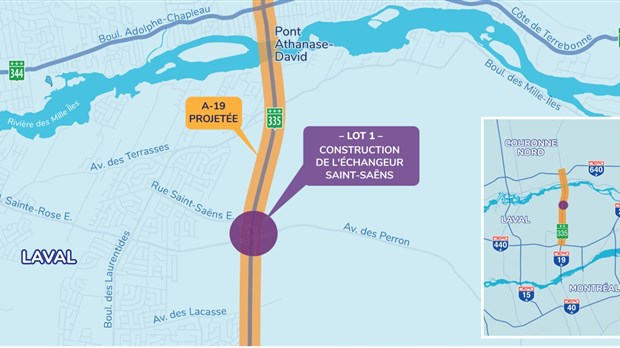 Construction de l’autoroute 19, entre Laval et Bois-des-Filion