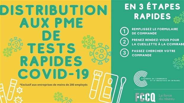 Des trousses de tests rapides aux petites et moyennes entreprises de la région de Mirabel et des environs