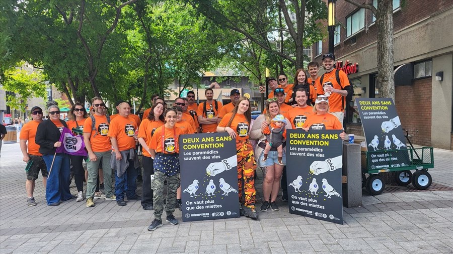Des paramédics de la Rive-Nord manifestent au Grand Prix de Montréal